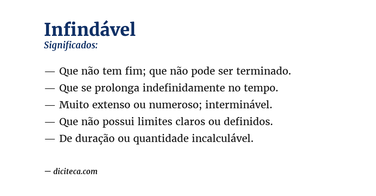 Significado de infindável