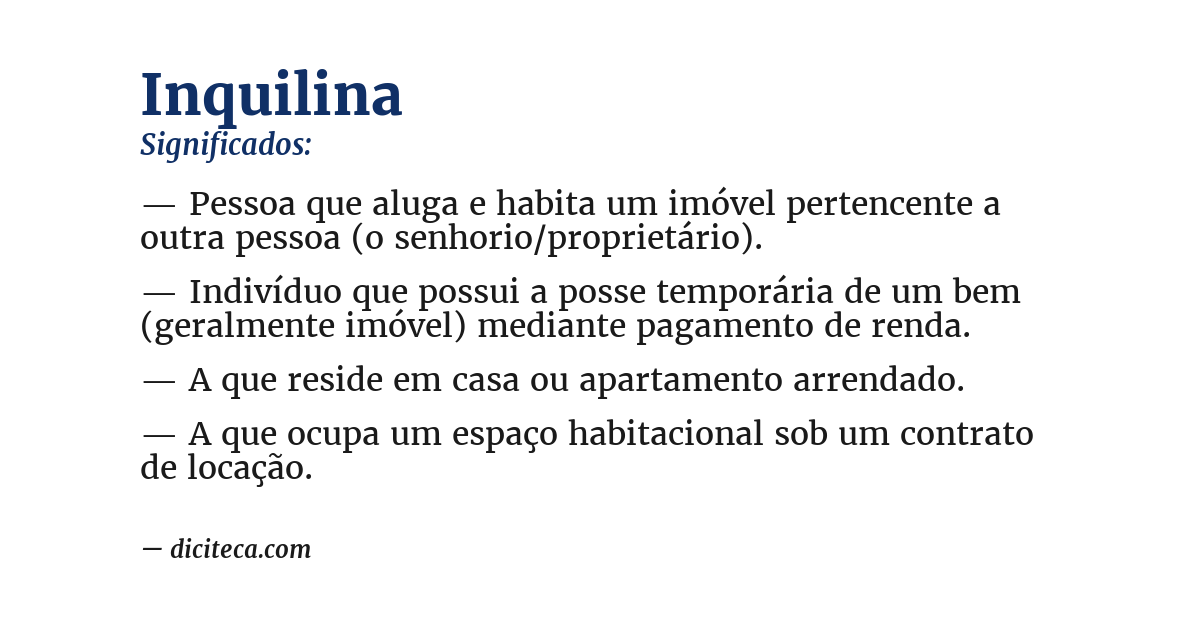 Significado de inquilina
