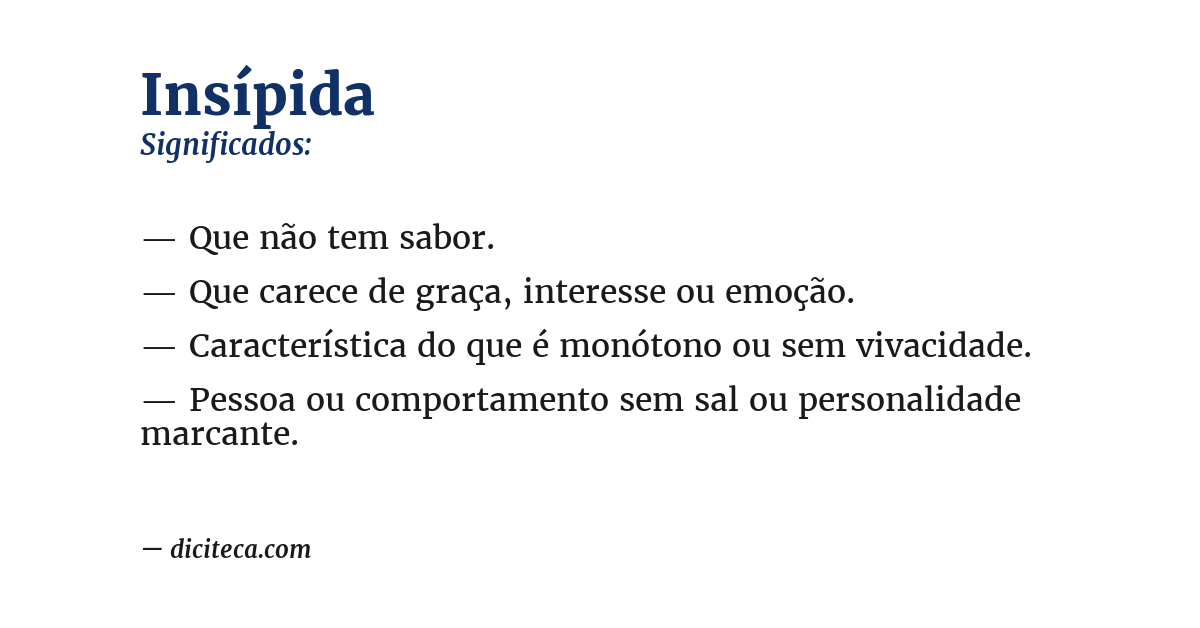 Significado de insípida