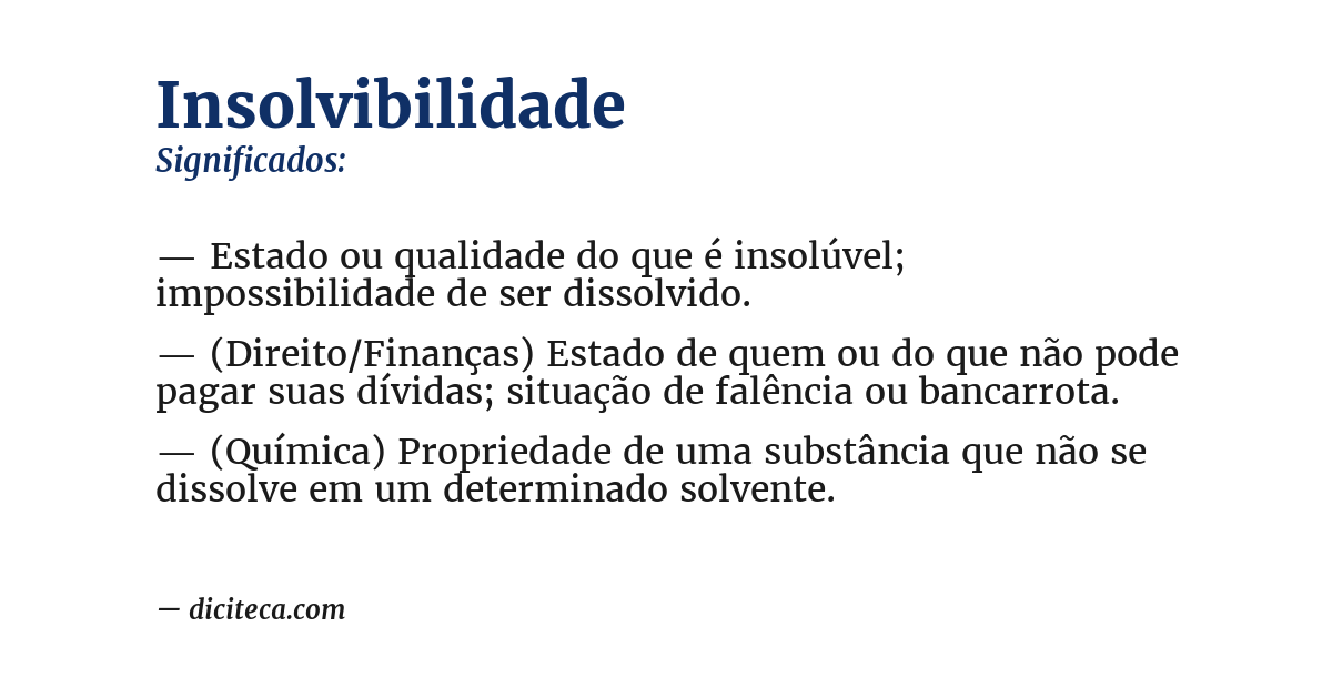 Significado de insolvibilidade