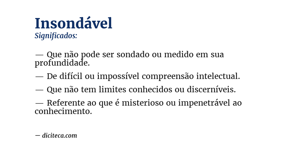 Significado de insondável