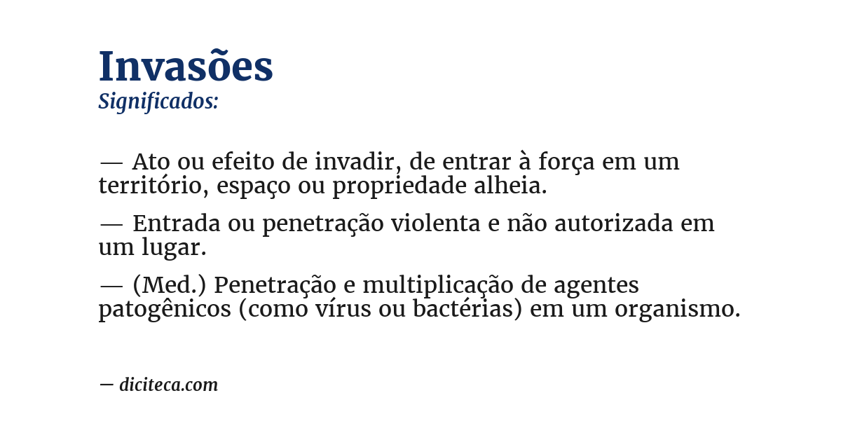 Significado de invasões