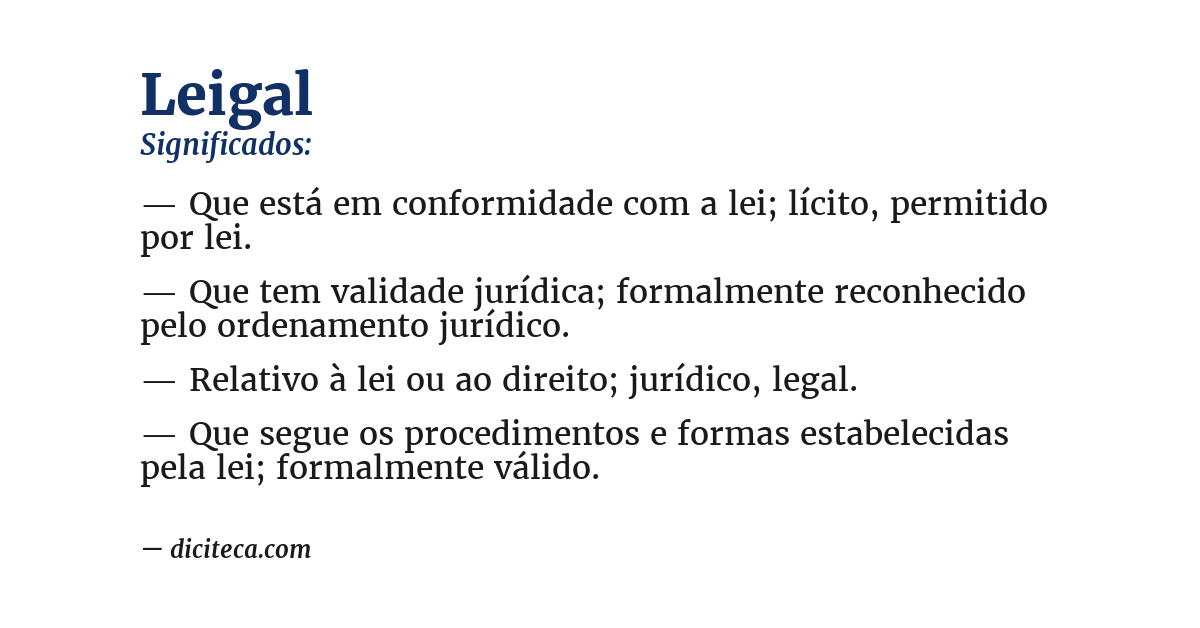Significado de leigal
