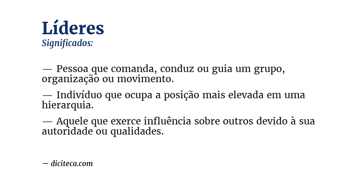 Significado de líderes