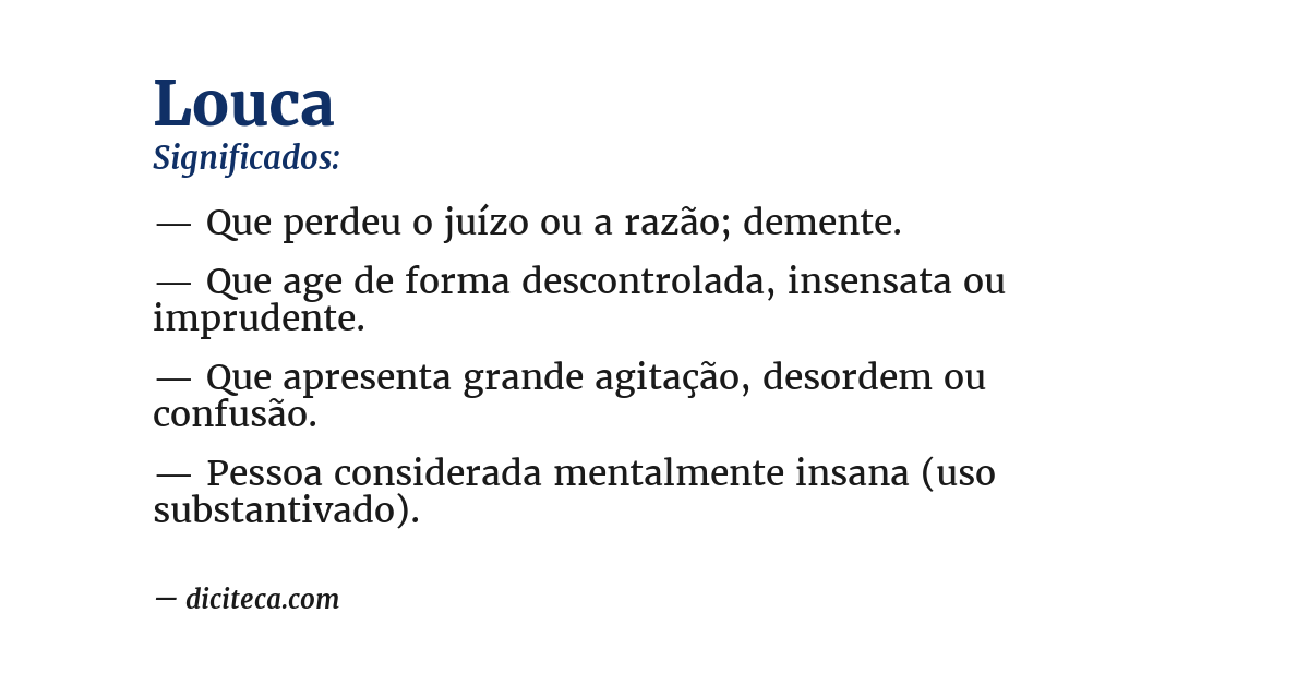 Significado de louca