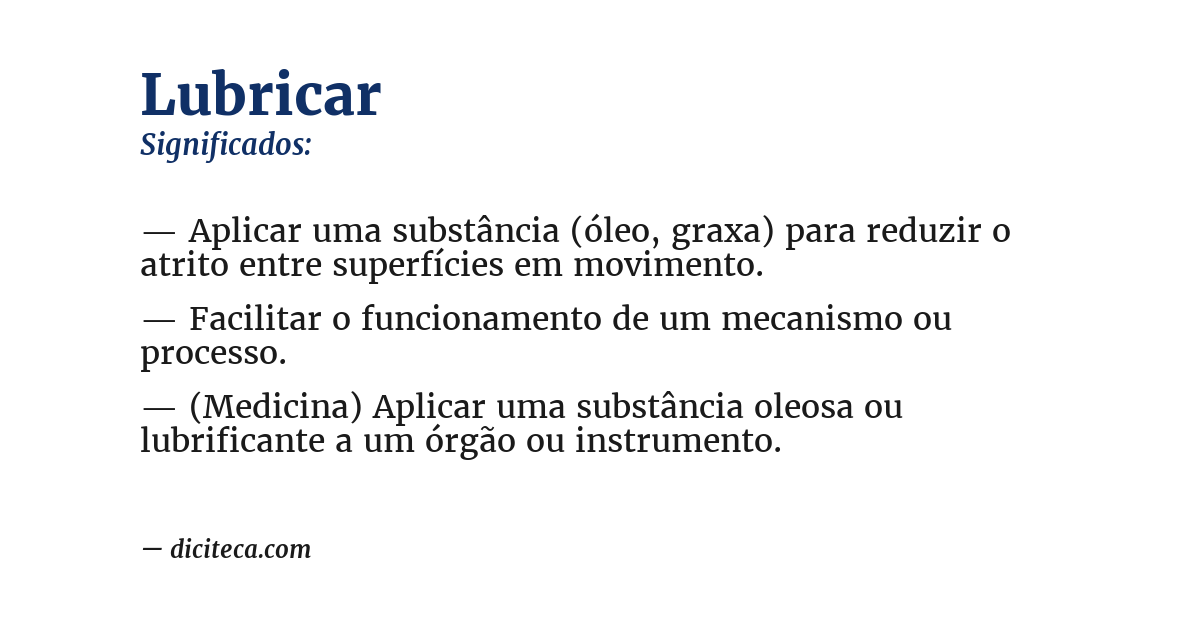 Significado de lubricar
