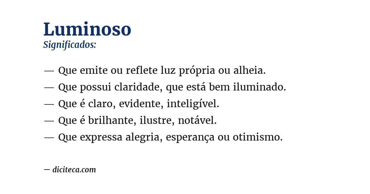 Significado de luminoso