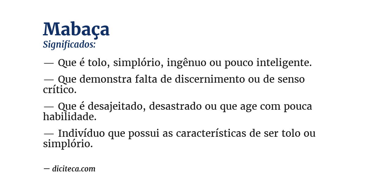 Significado de mabaça