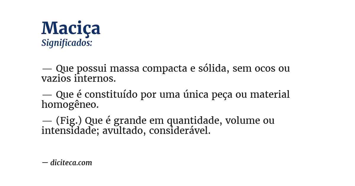 Significado de maciça