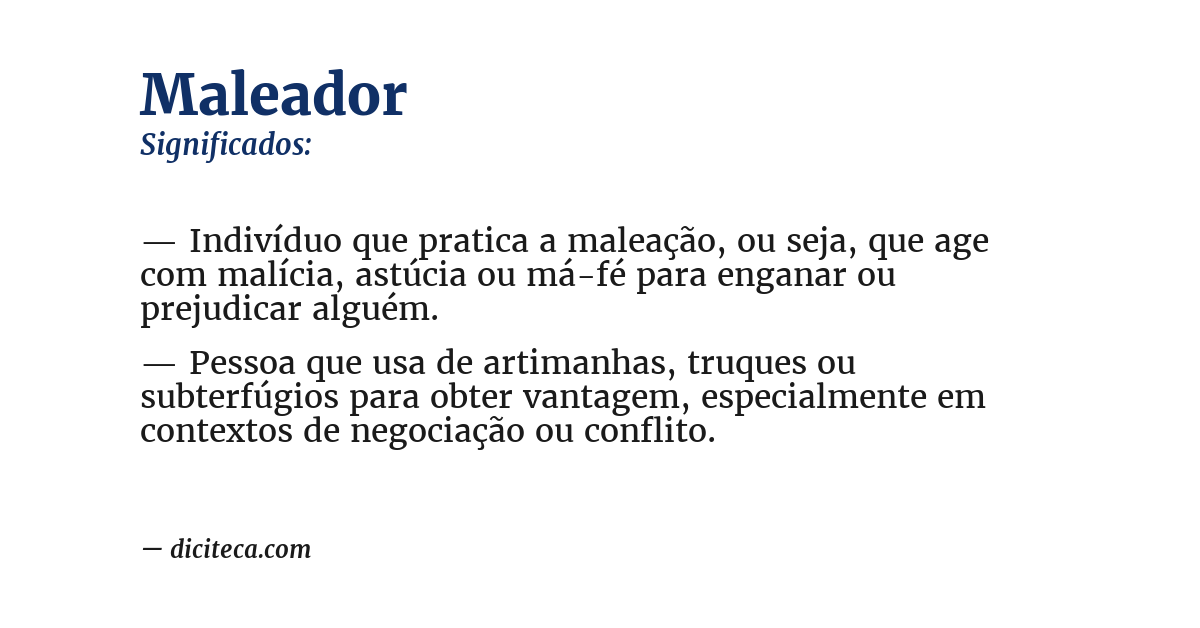 Significado de maleador