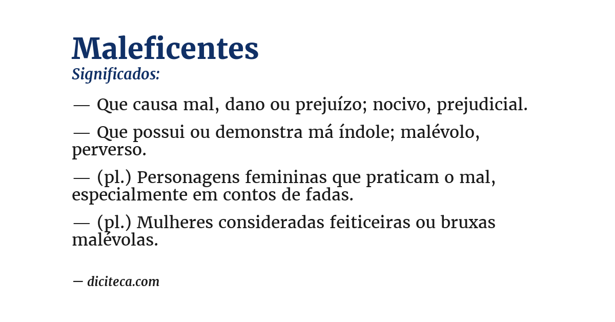 Significado de maleficentes