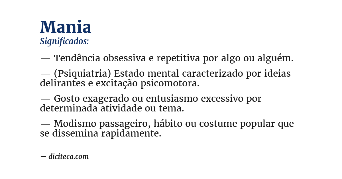 Significado de mania