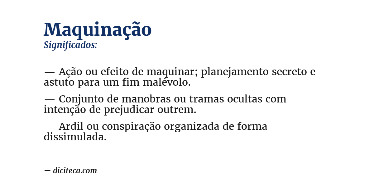 Significado de maquinação