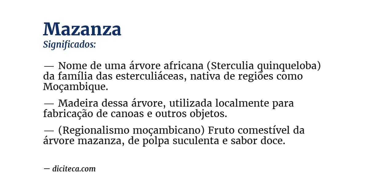 Significado de mazanza