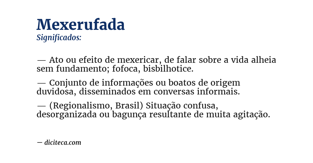 Significado de mexerufada