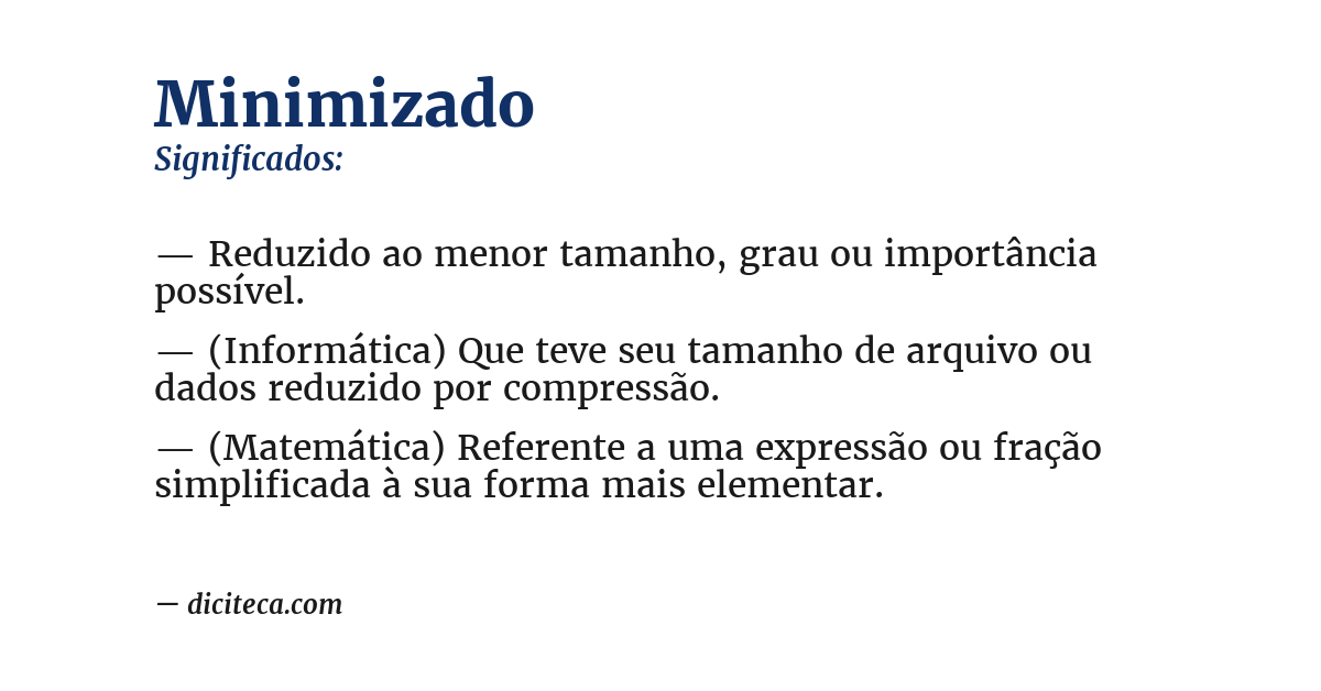 Significado de minimizado