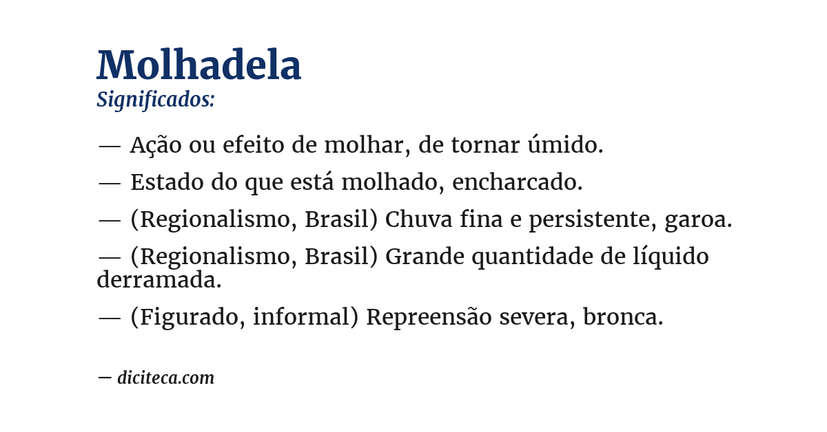Significado de molhadela