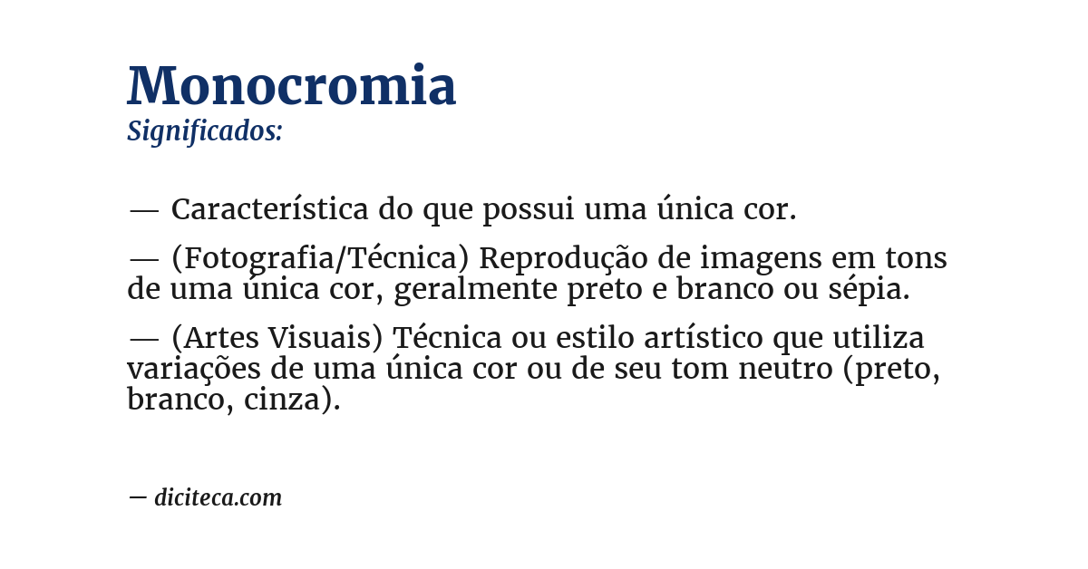 Significado de monocromia