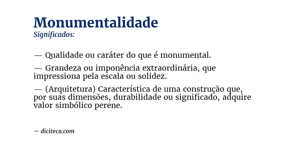 Significado de monumentalidade