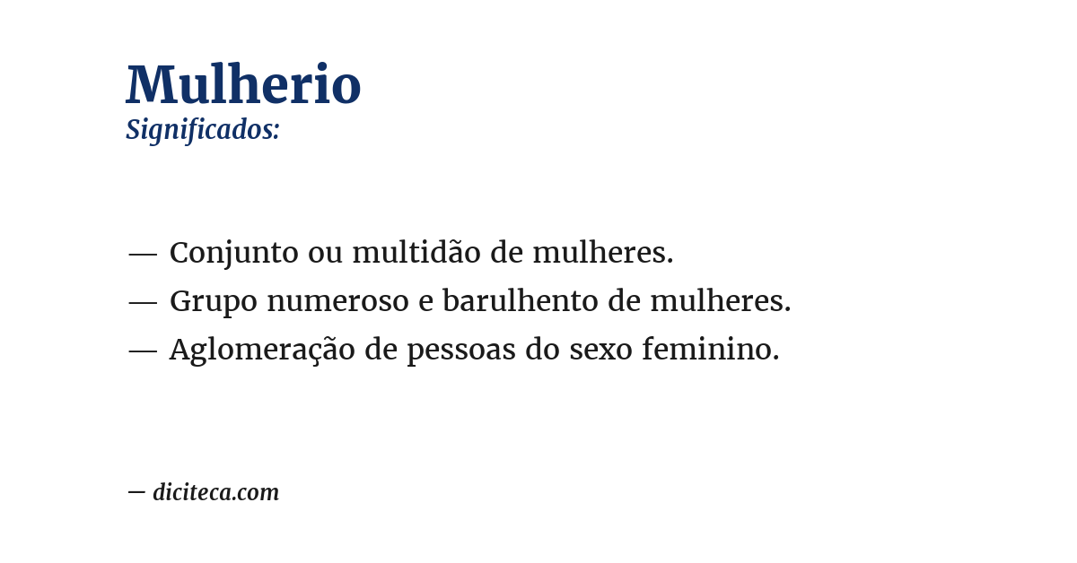 Significado de mulherio