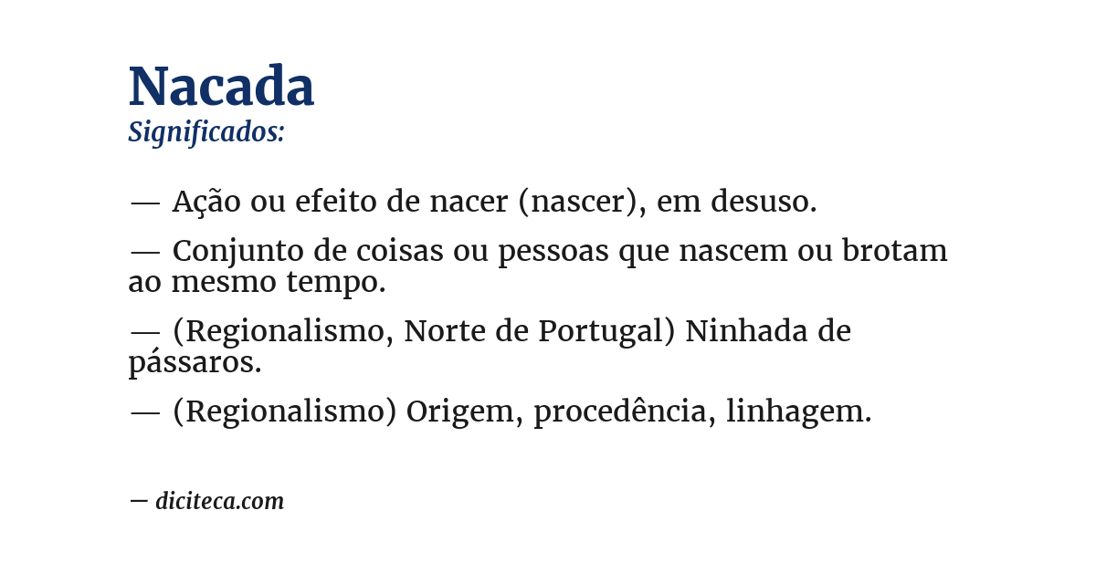 Significado de nacada