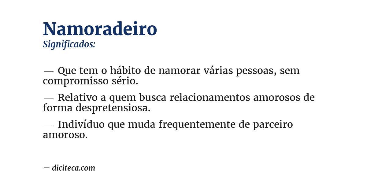 Significado de namoradeiro