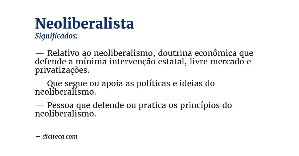 Significado de neoliberalista