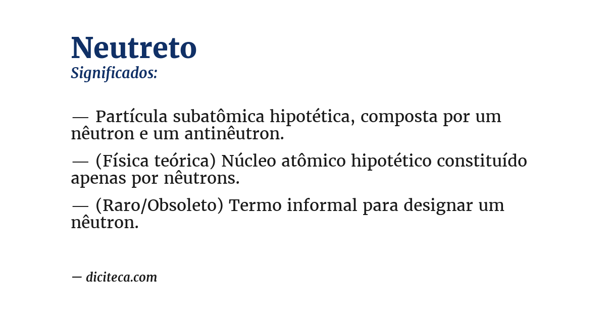 Significado de neutreto