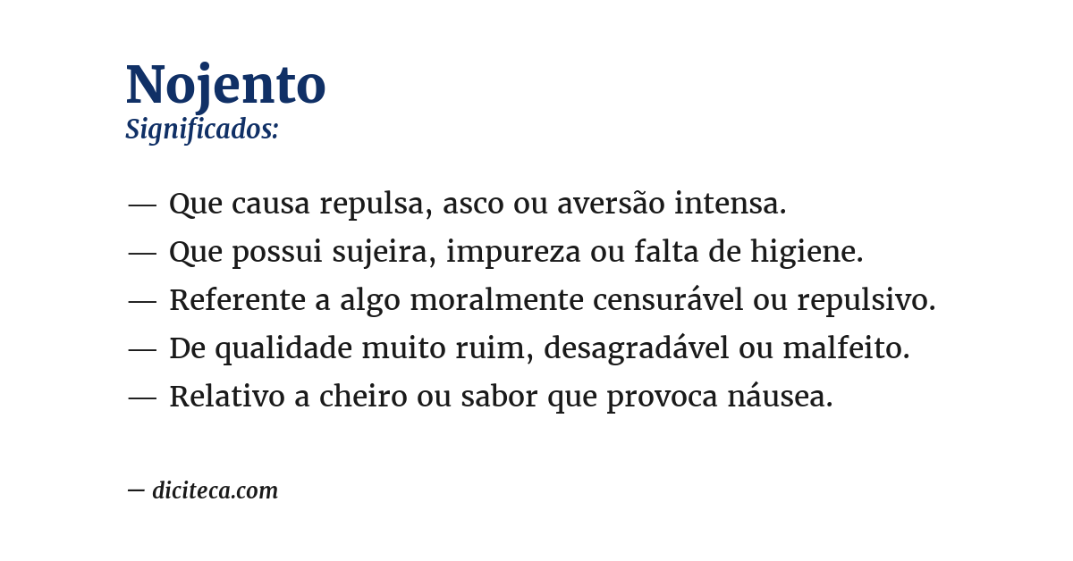 Significado de nojento