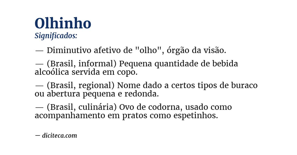 Significado de olhinho