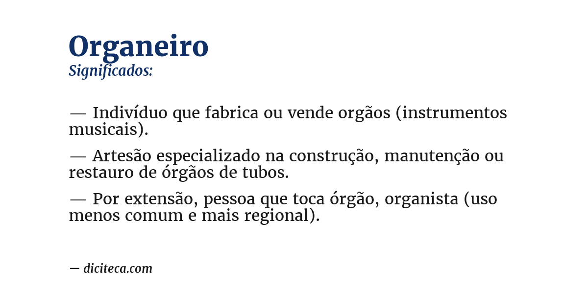 Significado de organeiro