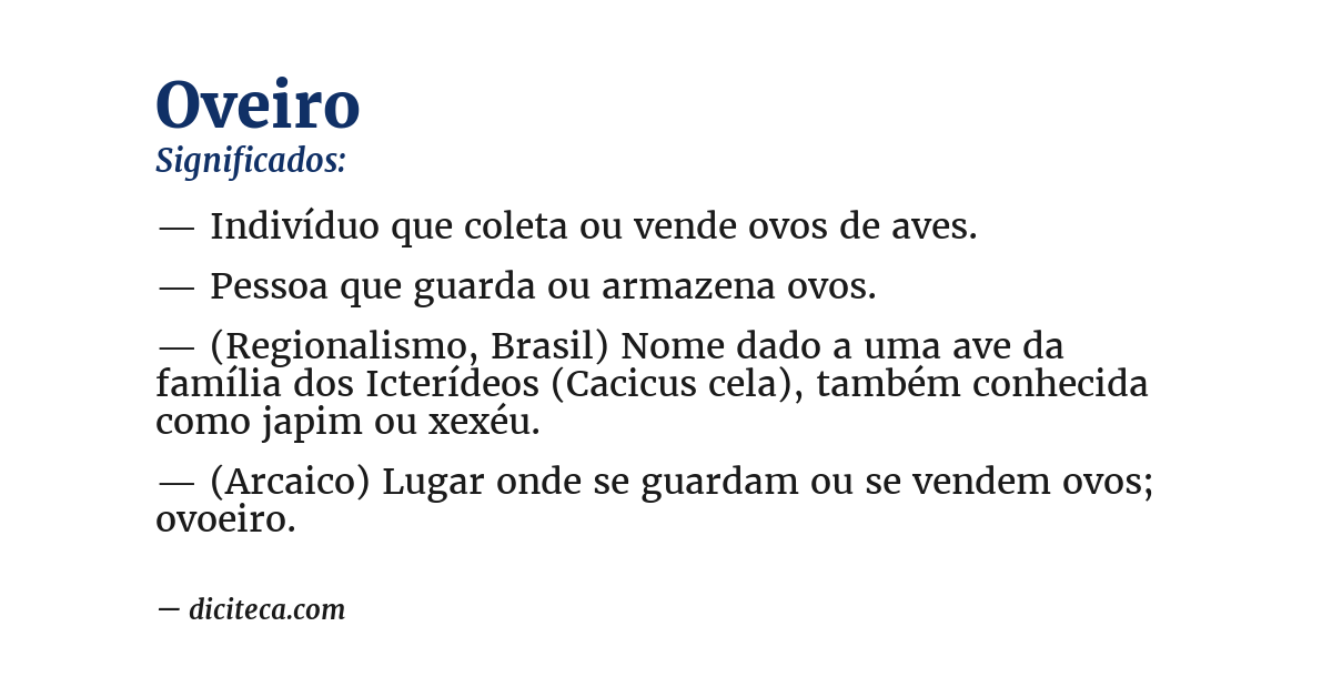 Significado de oveiro