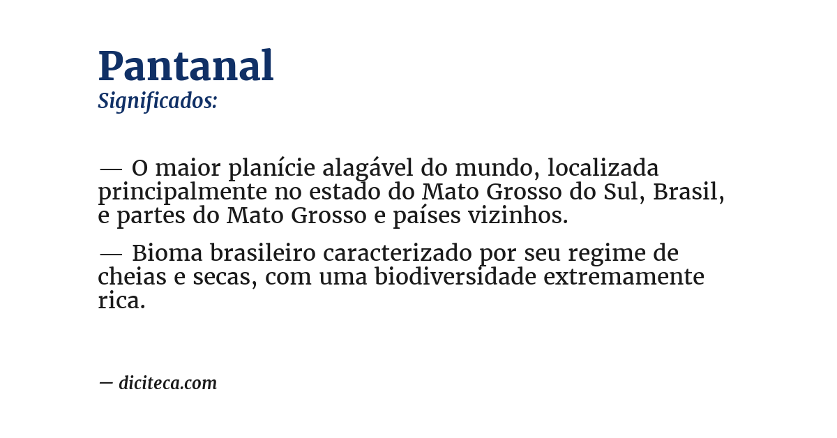 Significado de pantanal