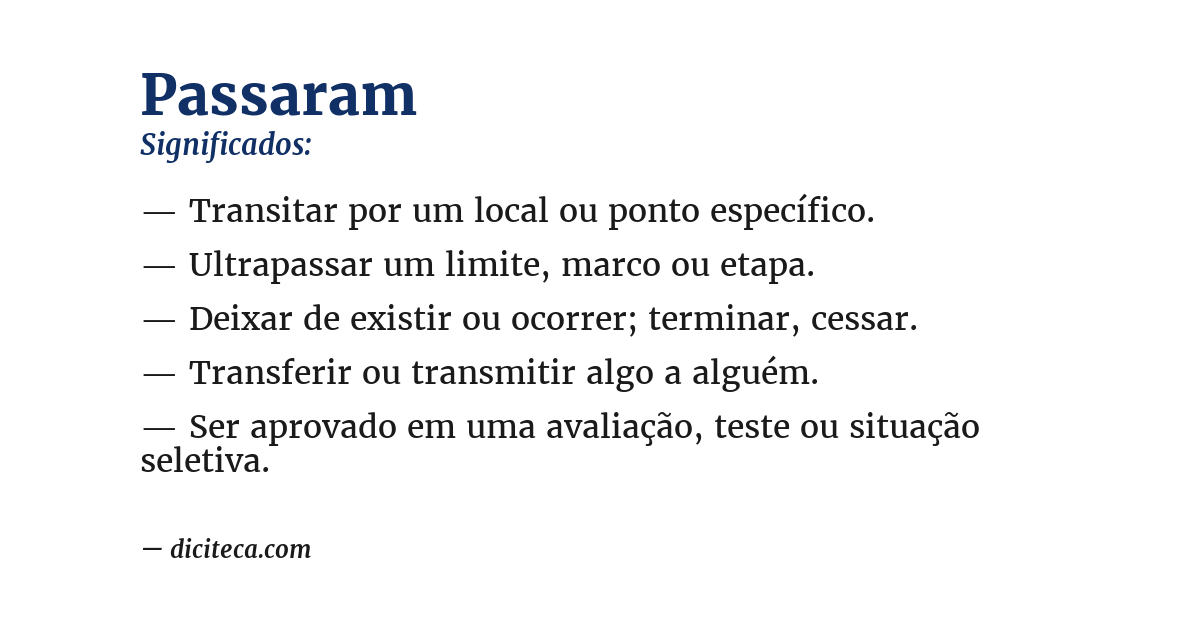 Significado de passaram