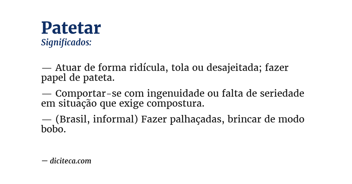 Significado de patetar