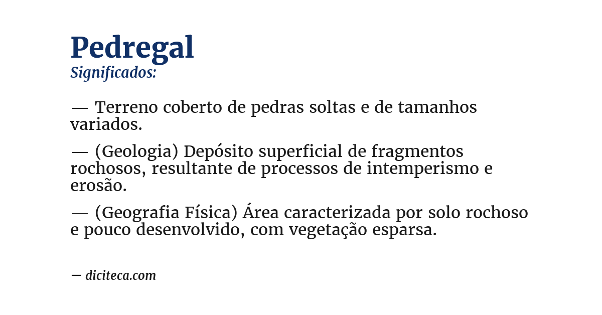 Significado de pedregal
