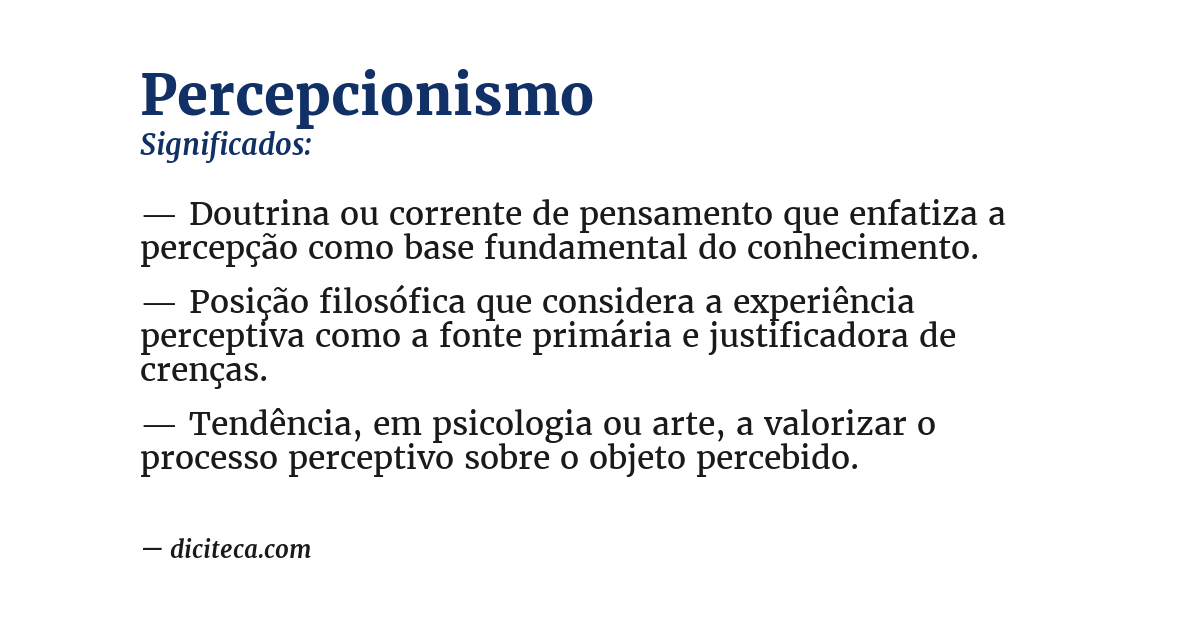 Significado de percepcionismo