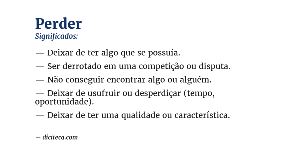 Significado de perder