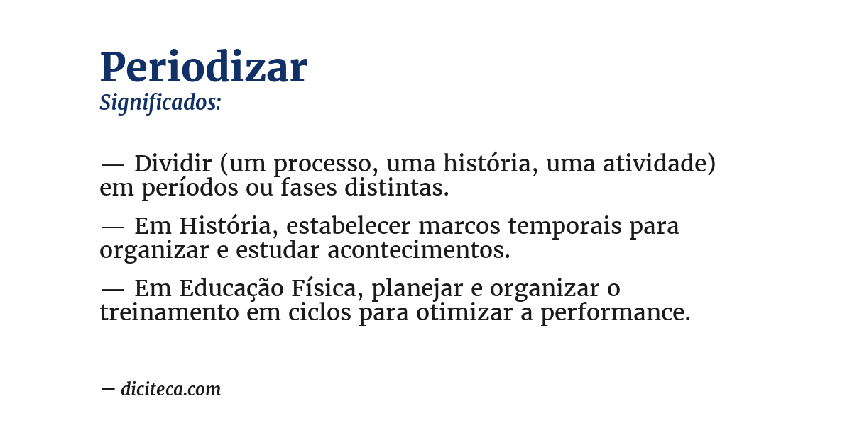 Significado de periodizar