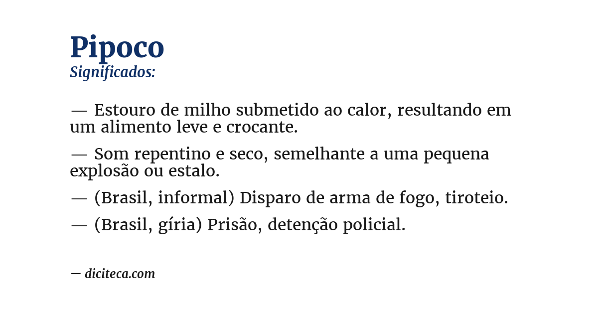 Significado de pipoco
