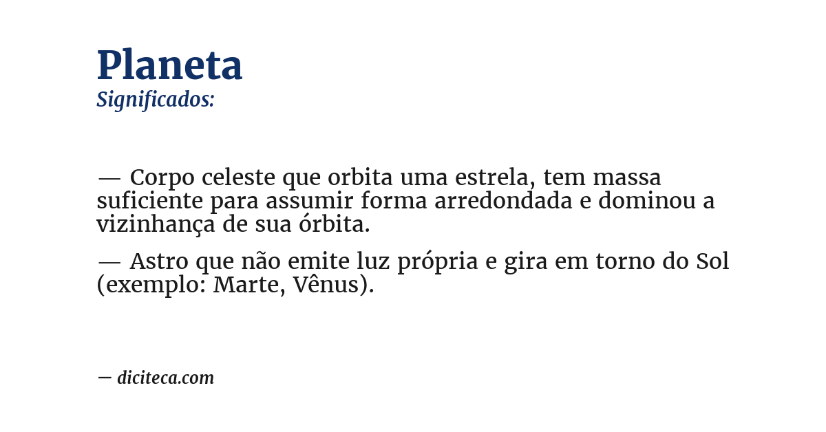 Significado de planeta