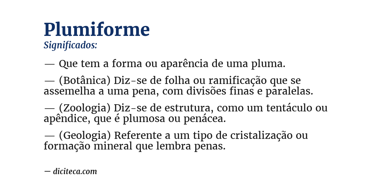 Significado de plumiforme