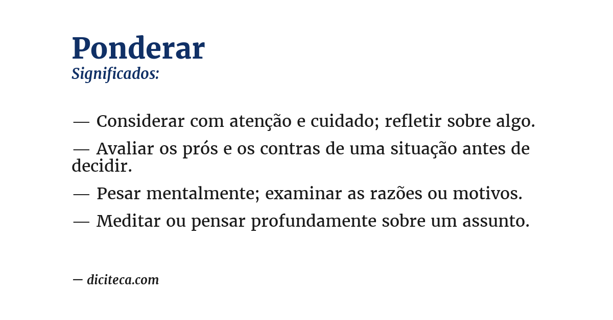 Significado de ponderar