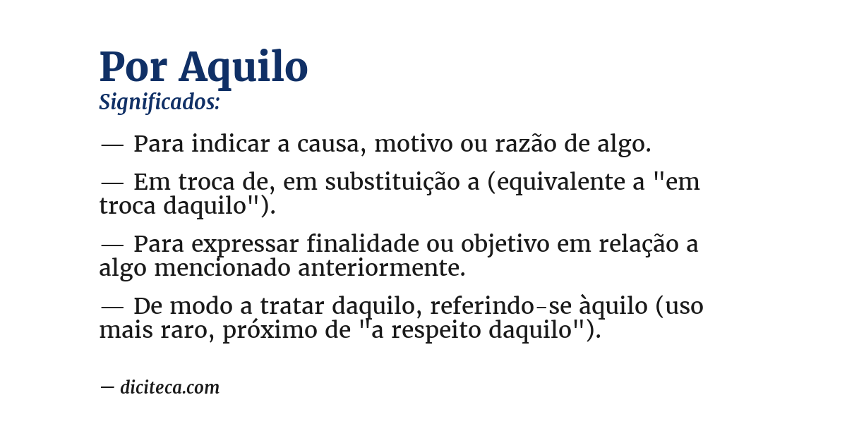Significado de por aquilo