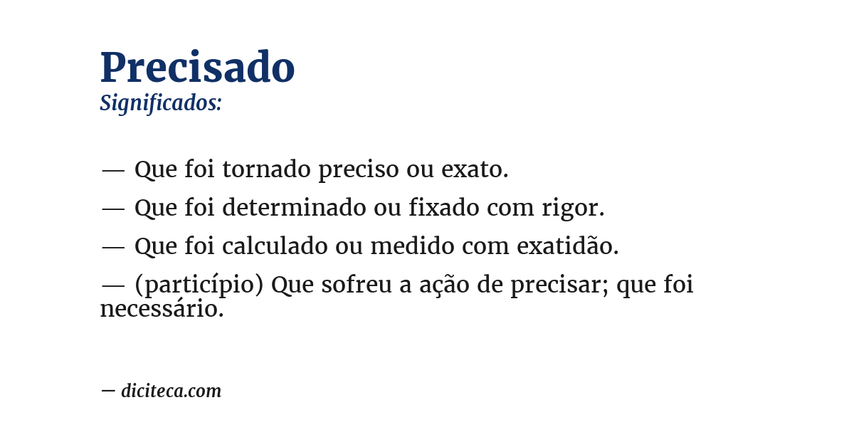 Significado de precisado