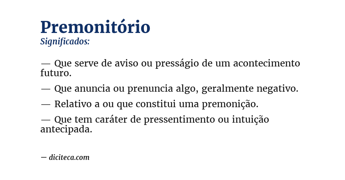 Significado de premonitório