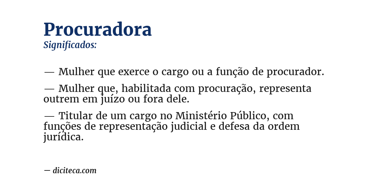 Significado de procuradora