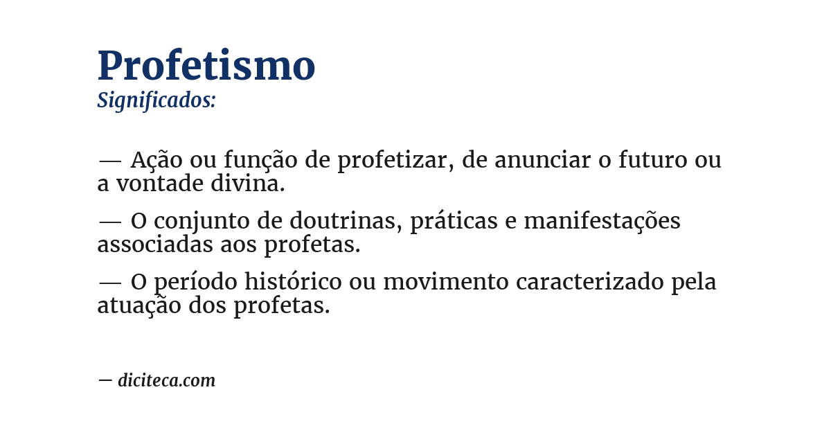 Significado de profetismo