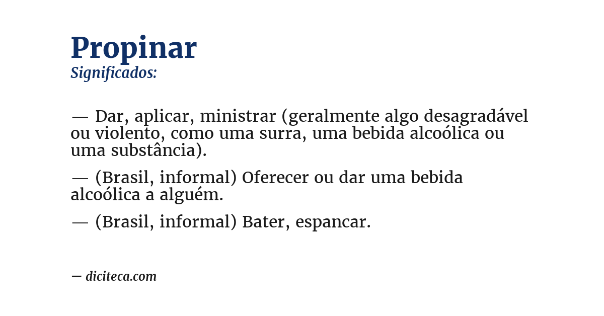 Significado de propinar