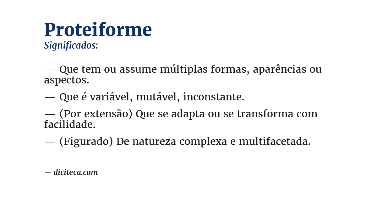 Significado de proteiforme